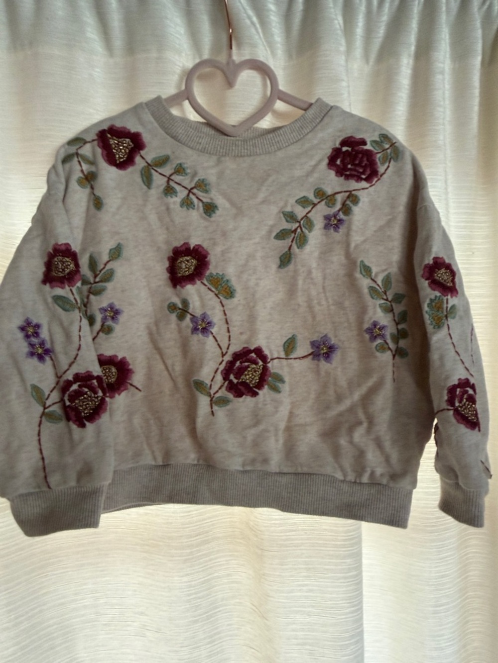 Louise Misha Rosalia Embroidered Crewneck Sweatshirt in Light grey - Picture 3 of 5